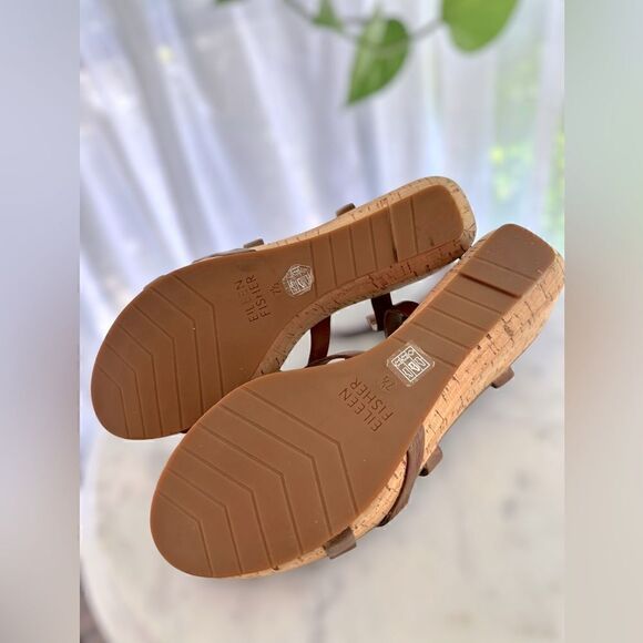 Eileen Fisher Array Cork Sandal Wedge Platform Size 7.5 - Picture 12 of 15